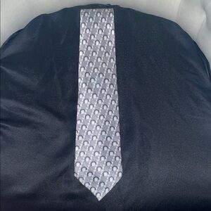 Lanvin Black and Gray Geometric Tie